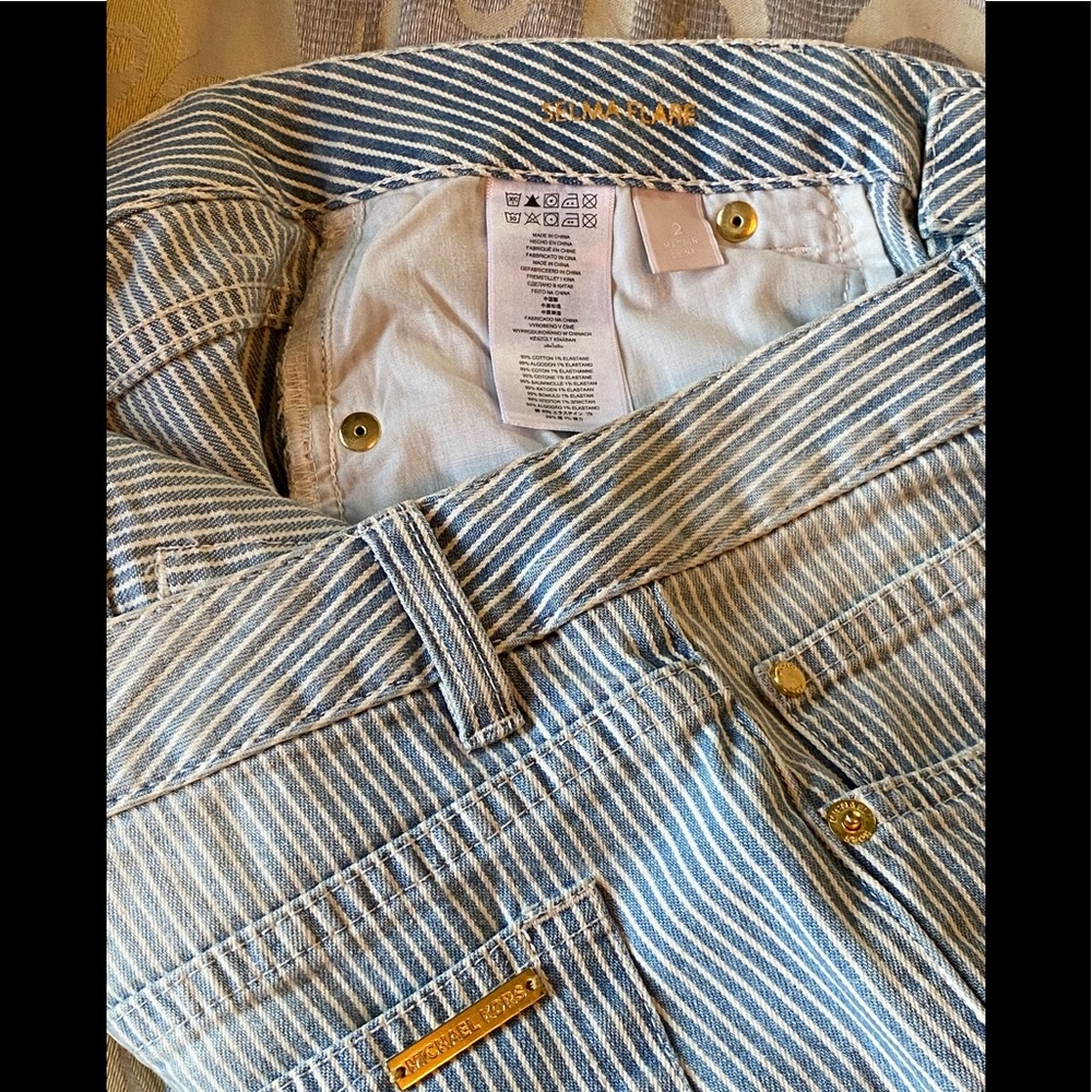 Blue&white striped Michael Kors Selma jeans
